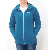 Womens Jack Wolfskin 5007701 Moroccan Blue Zip Up Warm Fleece Hiking Sweatshirt